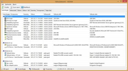 AIDA64 Network Audit, 10 gép, 1 éves követés