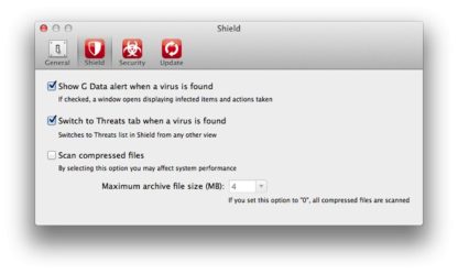 G Data AntiVirus for Mac OS X