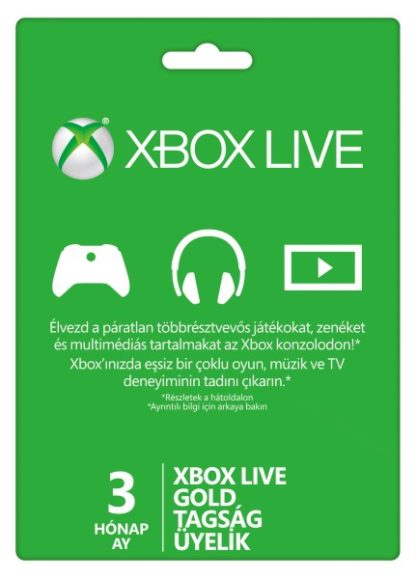 3 hÃ³napos Xbox LIVE Gold elÅfizetÃ©s